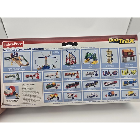 Fisher Price GeoTrax The Express Team Wheeler & Wes Toy Set N1446 Nib - Picture 2 of 2